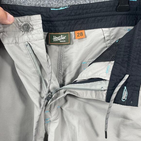Howler Bros Horizon Hybrid Shorts Men's 28 Gray Zip Drawstring Casual Trail - Picture 9 of 14